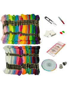 Kit de bordado: 80 madejas + 68 accesorios para bordar